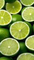 Lots of limes, green vertical background.