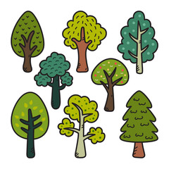 Trees Doodle Vector Illustration