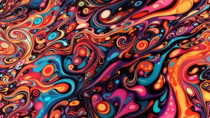 Abstract Painting With Colorful Patterns like batik