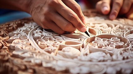 Exquisite wood carvings crafted by skilled local artisans from Pranee Wijit, showcasing the beauty and mastery of traditional craftsmanship.
