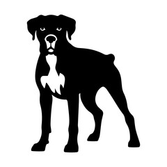 Silhouette of a Boxer dog standing