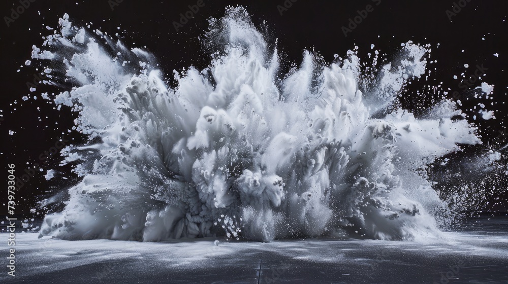 Poster White powder explosion. Generative AI