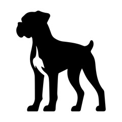 Silhouette of a Boxer dog standing