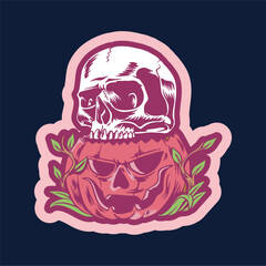 vector illuistration tracing of skull skeleton artwork for tshirt and mascot