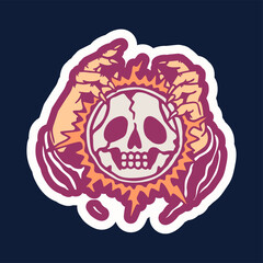 vector illuistration tracing of skull skeleton artwork for tshirt and mascot