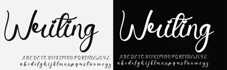 Foto op Canvas signature Font Calligraphy Logotype Script Brush Font Type Font lettering handwritten © noor