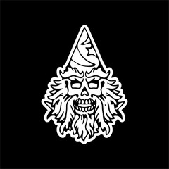 vector illuistration tracing of skull skeleton artwork for tshirt and mascot