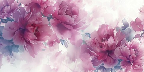 Dreamy and ethereal, this watercolor peonies wallpaper features soft brush strokes