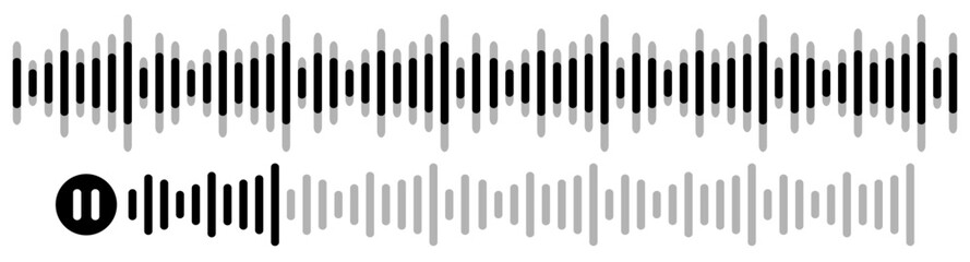 podcast sound waveform pattern for radio audio, music player, video editor, voise message in social media chats, voice assistant, recorder. vector illustration