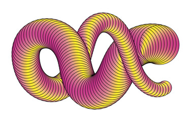 The spiral. The dynamic shape of the parallel lines creates the illusion of volume. A design element for creative ideas