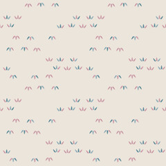 Japanese Pastel Leaf Vector Seamless Pattern