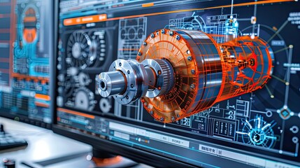 a mechanical engineering design software on a computer screen