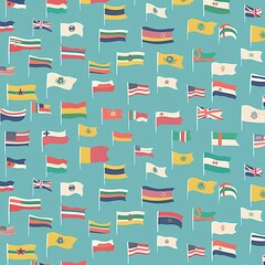 Flag Frenzy A Colorful Celebration of Diverse Flags Generative AI