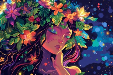 Flower Power A Vibrant, Colorful Celebration of the Monthly Cycle Generative AI