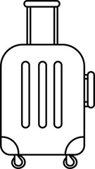 Suitcase icon in trendy Line style editable stock. Travel concept. Suitcase plastic bag flying, creative journey concept on transparent background. Briefcase icon vector illustration sign and symbol.