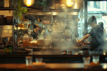 Blur coffee shop or cafe restaurant, Blurred restaurant 