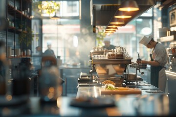 Blur coffee shop or cafe restaurant, Blurred restaurant 