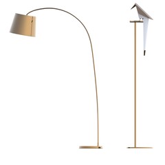 floor lamp isolated on white background, interior lighting, 3D illustration, cg render