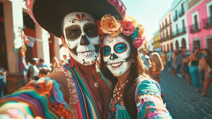 Celebrate DÃ­a de los Muertos with Colorful Sugar Skulls Generative AI