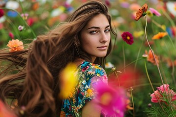 Naklejka premium Flower Power A Fresh and Vibrant Look for Spring Generative AI