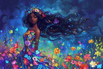 Flower Power A Vibrant Celebration of Women's History Month Generative AI