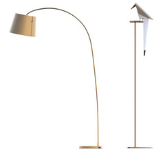 floor lamp isolated on transparent background, interior lighting, 3D illustration, cg render
