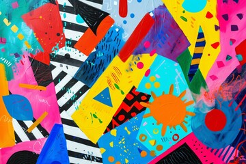 Colorful Abstract Artwork with a Pop of Color Generative AI