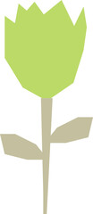 Green Cut-out Flower