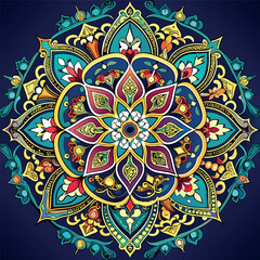 Arabesque and floral ornament grainy Vector Pattern