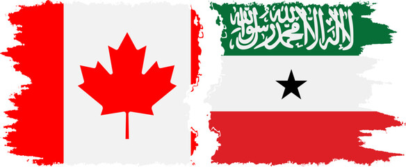 Somaliland and Canada grunge flags connection vector