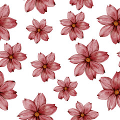 Decorative delicate openwork pattern of flowers and branches. A pattern of petals and leaves. For nature and design. Hand-painted plants for the postcard.