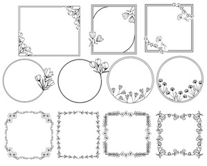 Set of decorative floral frames border, invitation , card , wedding frame border