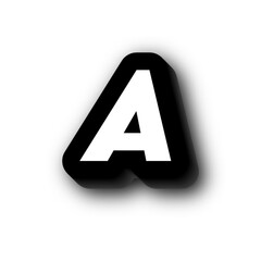 3D Alphabets A on white background