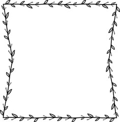 Flower wreath leaf floral border Vintage frame vector Horizontal Frame Square Frame picture frames Branch laurel botanical silhouette black retro badge elements decoration