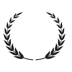 Fototapeta na wymiar Laurel wreath. Trophy award leaves circle best nomination. Laurel leaf crest sign. Roman wreath best movie nomination. Film festival award border. EPS 10