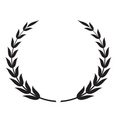 Laurel wreath. Trophy award leaves circle best nomination. Laurel leaf crest sign. Roman wreath best movie nomination. Film festival award border. EPS 10