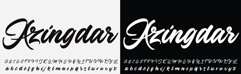 Signature Font Calligraphy Logotype Script Brush Font Type Font lettering handwritten - obrazy, fototapety, plakaty