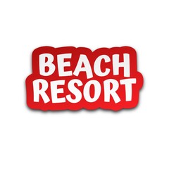 3D Beach resort text banner