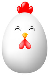 Cute hen cartoon character Easter egg. Illustration
