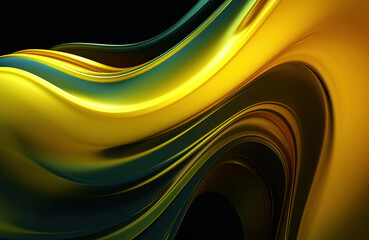 Yellow and dark color futuristic wave abstract business background banner, swirl wave abstract background