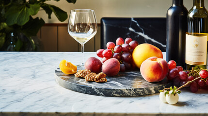 A marble counter top