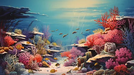 Poster A painting of a coral reef © Cybonix