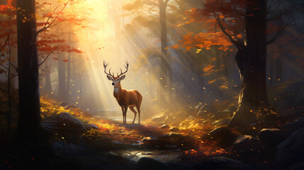Painting of a deer - Powered by Adobe