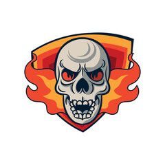 Skull Fire Mascot Logo Esport Design