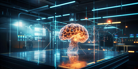 Human brain digital illustration