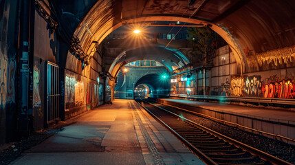 Tunnel at night