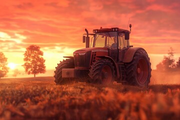 Obraz premium Tractor in the field