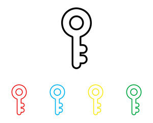 Key icon vector. Key icon sign symbol in trendy flat style. Set elements in colored icons. Key vector icon illustration isolated on white background