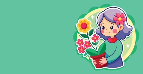 Flower gift for mother or grandmother