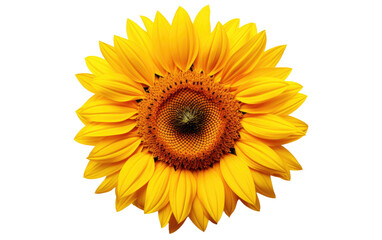 Naklejka premium Large Yellow Sunflower With Green Center. A photograph of a vibrant sunflower with a prominent yellow bloom and a green center, showcasing the beauty of nature.